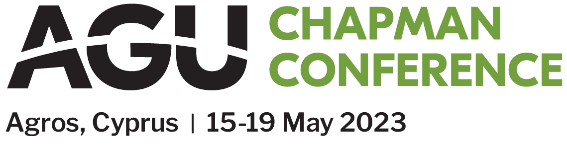 Text Logo: AGU Chapman Conference. Agros, Cyprus. 15-19 May 2023.