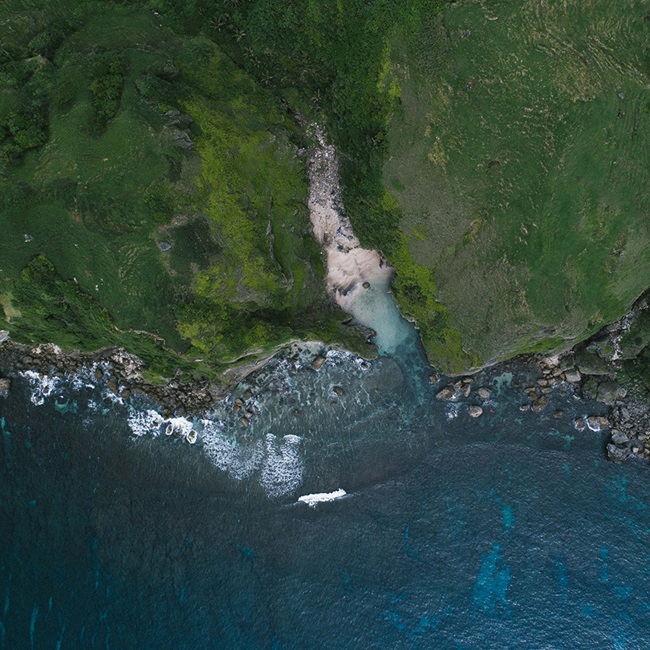 Aerial view of Philippine coastline