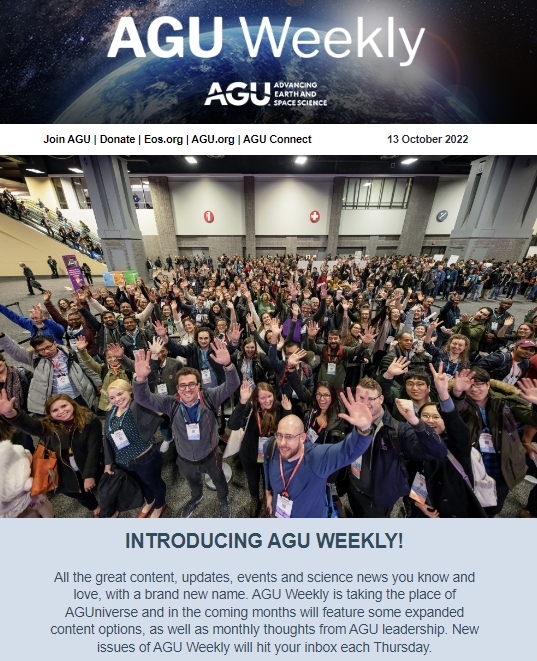 AGU Weekly screenshot.