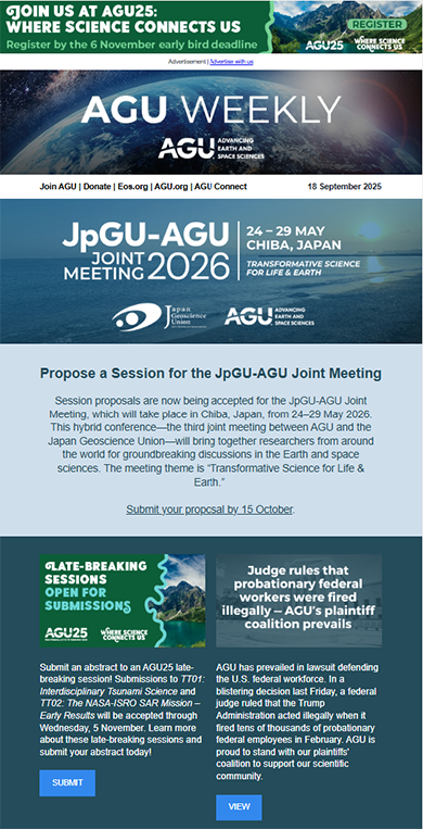 AGU Weekly 2025 preview