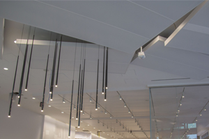 Radiant panels on AGU ceiling