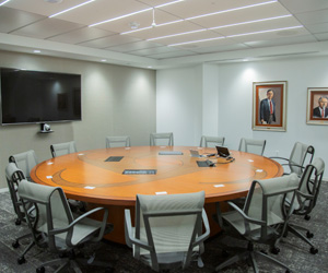 Blue marble conference room. 