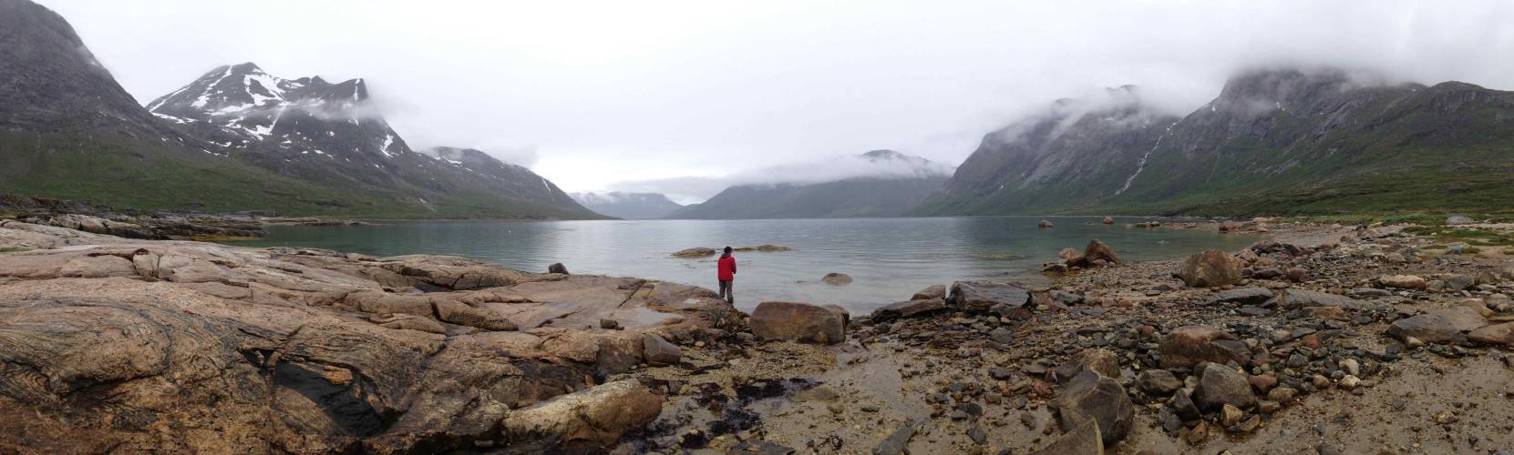 researcher standing over Kobbefjord in west Greenland