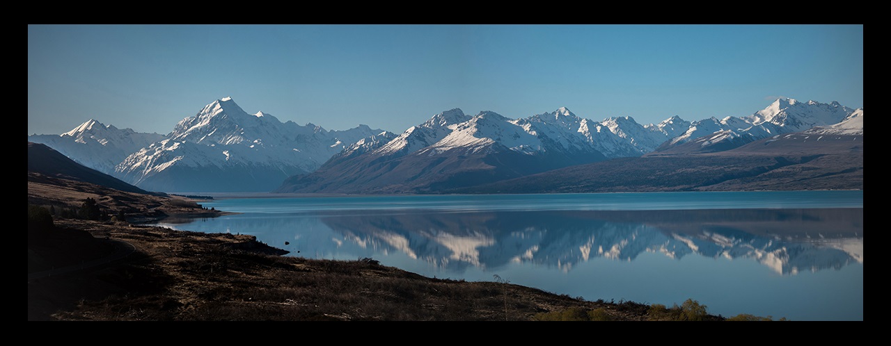 Lake with mountain reflections