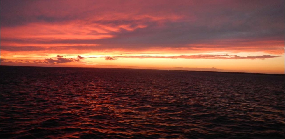 Image or sunrise or sunset taken in Gardiners Bay at the eastern end of Long Island, NY