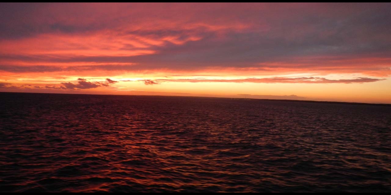 Image or sunrise or sunset taken in Gardiners Bay at the eastern end of Long Island, NY