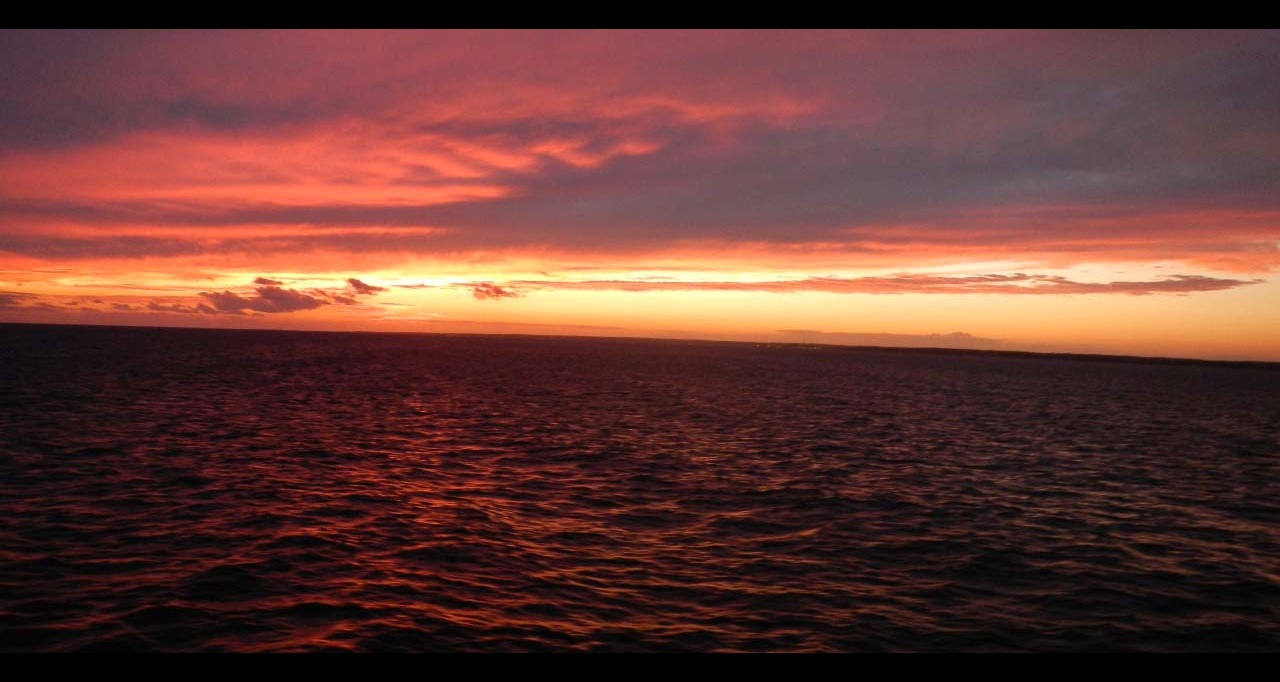 Image or sunrise or sunset taken in Gardiners Bay at the eastern end of Long Island, NY