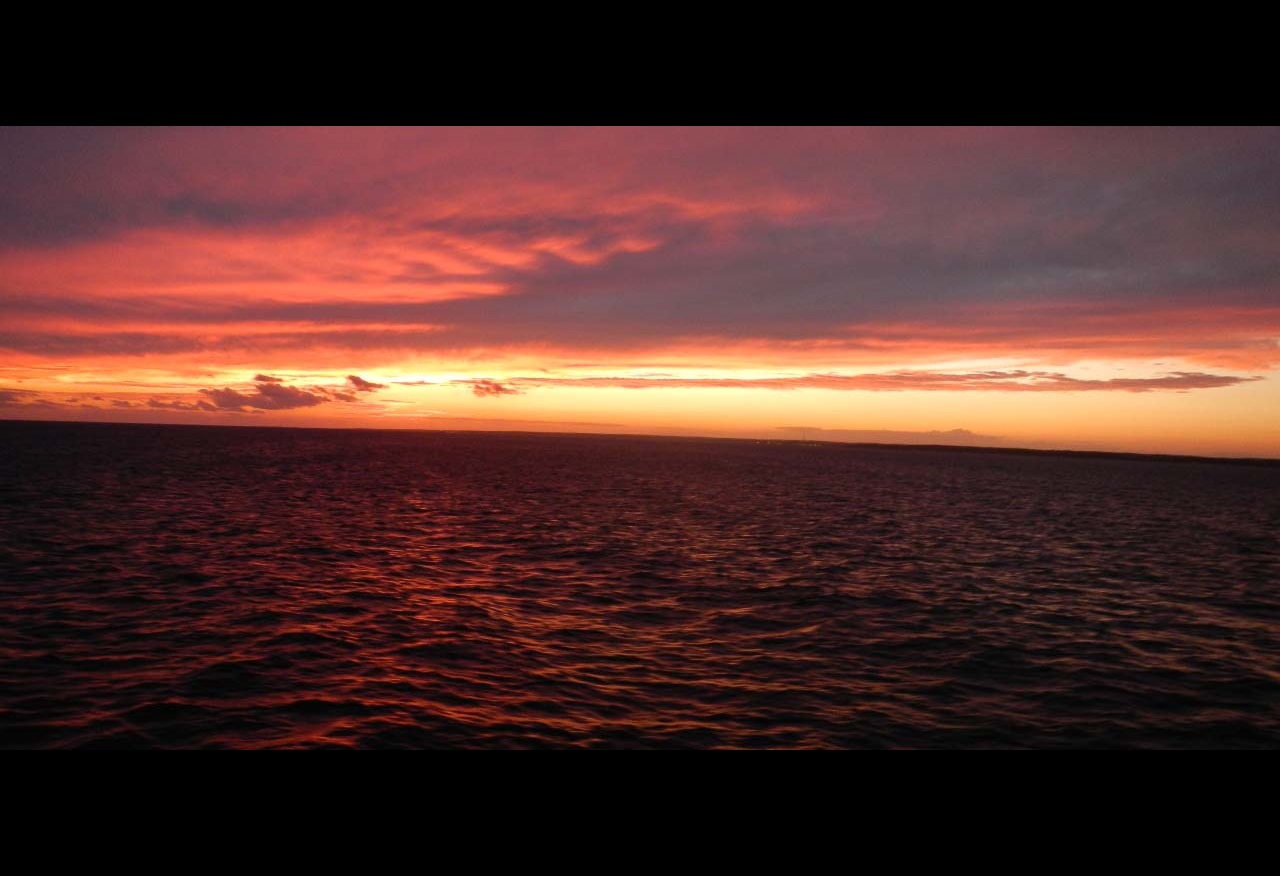 Image or sunrise or sunset taken in Gardiners Bay at the eastern end of Long Island, NY