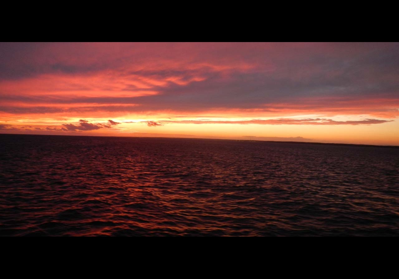 Image or sunrise or sunset taken in Gardiners Bay at the eastern end of Long Island, NY