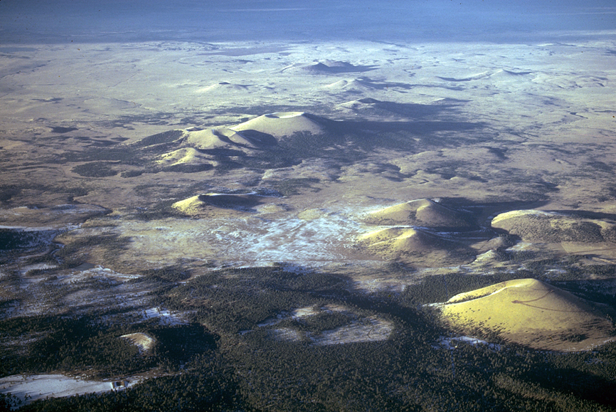 Aerial photograph of Springerville volcanic field in east-central Arizona.
