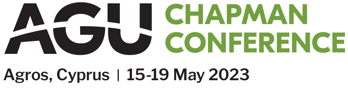 Text Logo: AGU Chapman Conference. Agros, Cyprus. 15-19 May 2023.