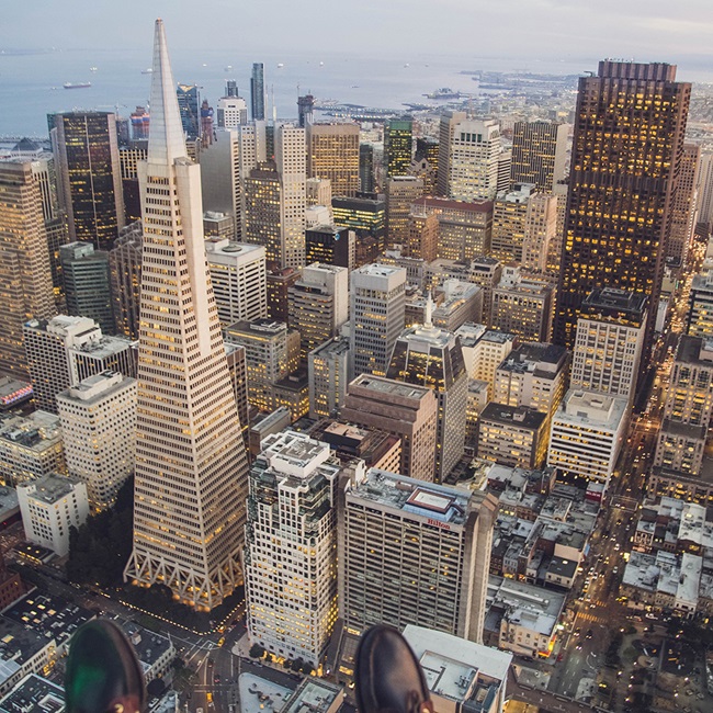 Aerial view of San Francisco buildings