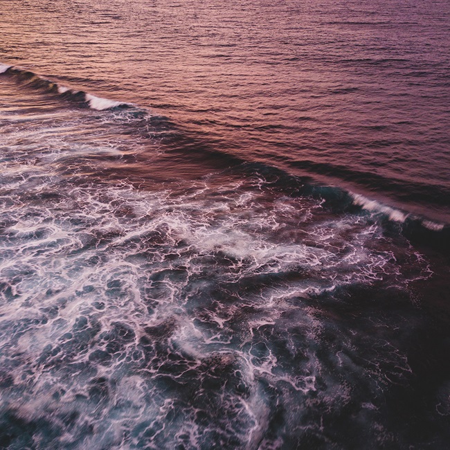 Aerial view of ocean waves