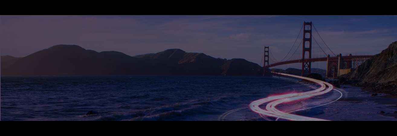 Banner image of the Golden Gate Bridge with a swoosh of light cutting across the image