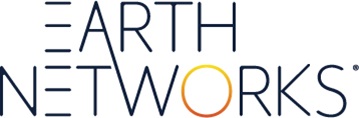 Logo with black text "Earth Networks" with an orange letter "O"