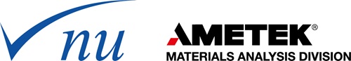 blue check mark with text "nu" next to words "Ametek Materials Analysis Division"
