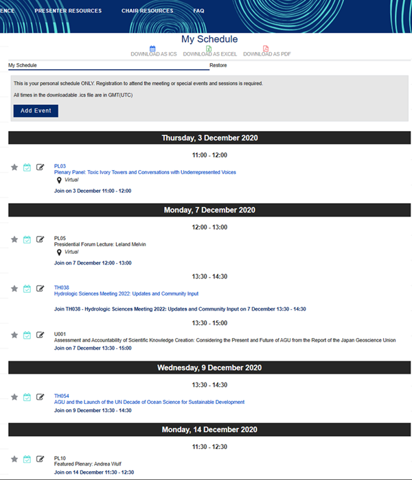 Scientific Program screen shot 3