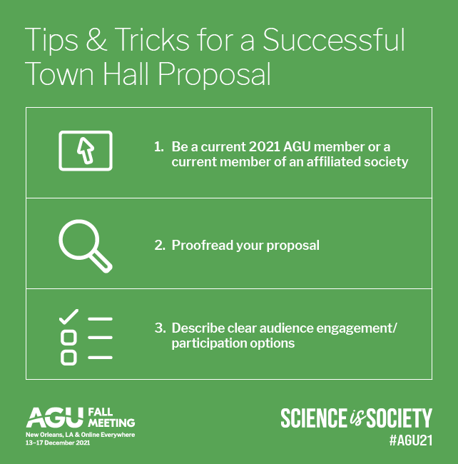 #AGU21 Tips and Tricks for a Successful Town Hall Proposal