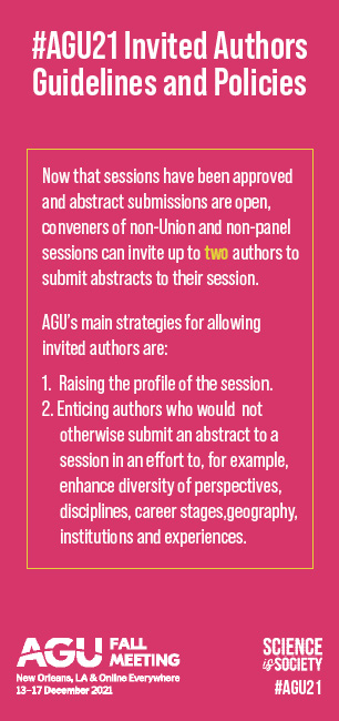 #AGU21 Session Conveners Invited Authors Guidelines and Policies