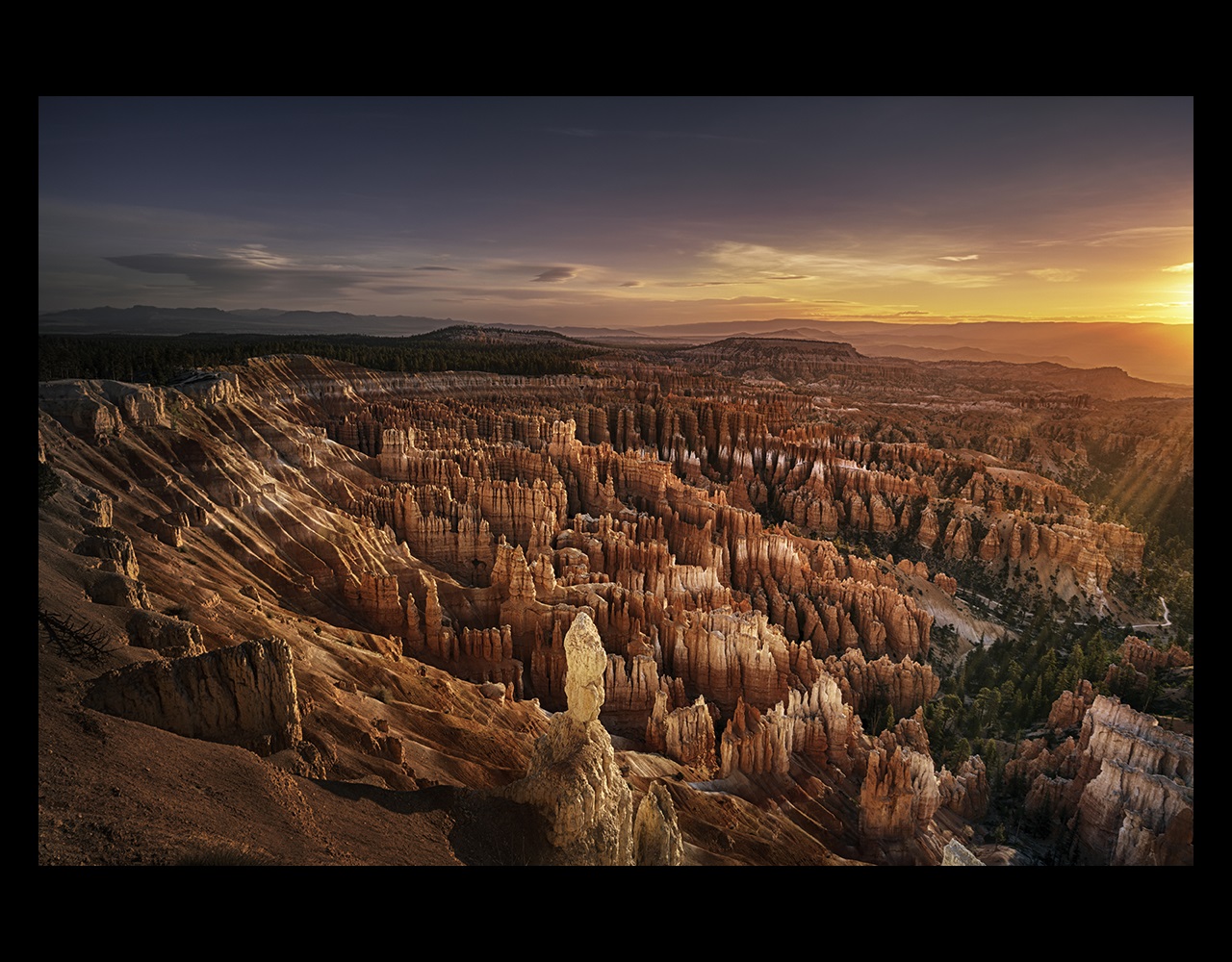 Morning sunlight over Bryce Canyon, USA