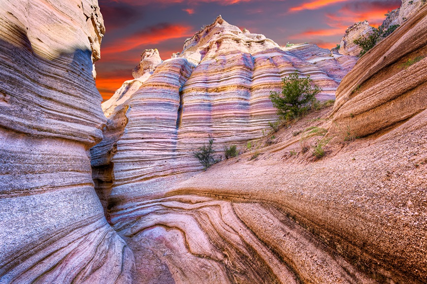 Sunrise over canyon in New Mexico, USA