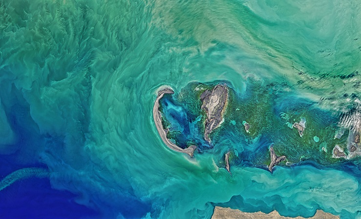 Satellite view of the Caspian Sea