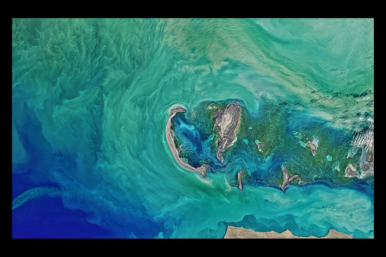 Satellite view of the Caspian Sea