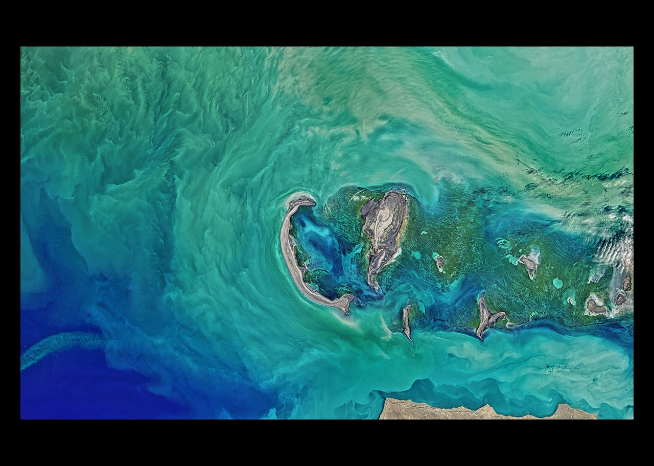 Satellite view of the Caspian Sea