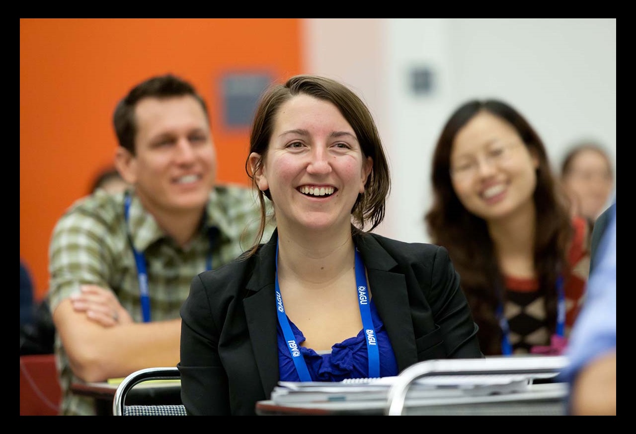 Students smiling in class