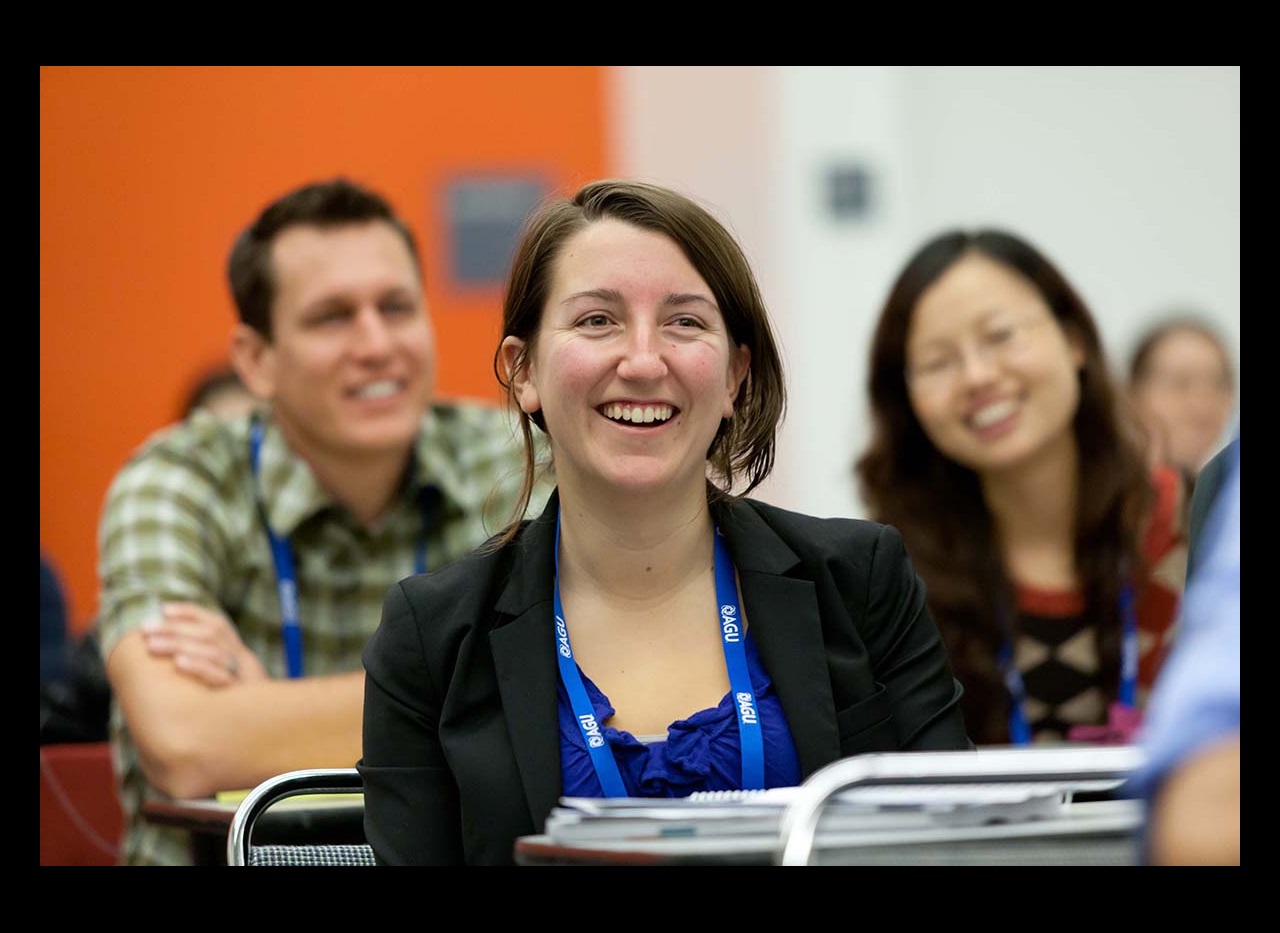 Students smiling in class