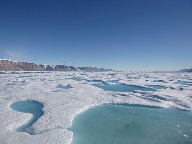 Area of sea ice near the Petermann Glacier of northwest Greenland. 