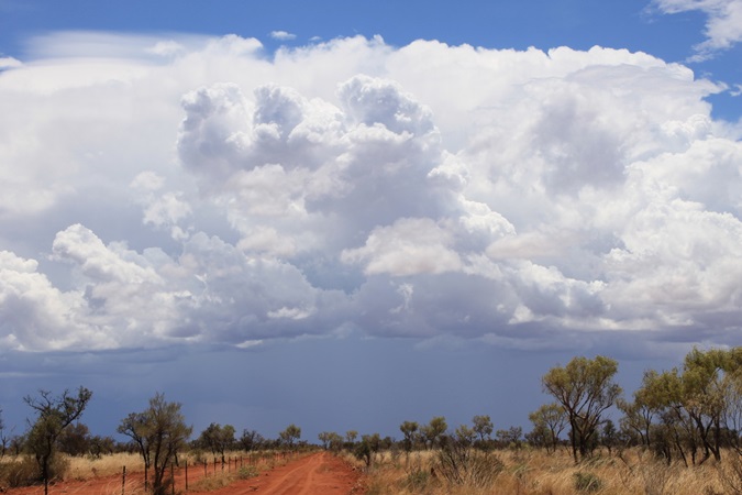 Approaching storm on a savanna in Australia