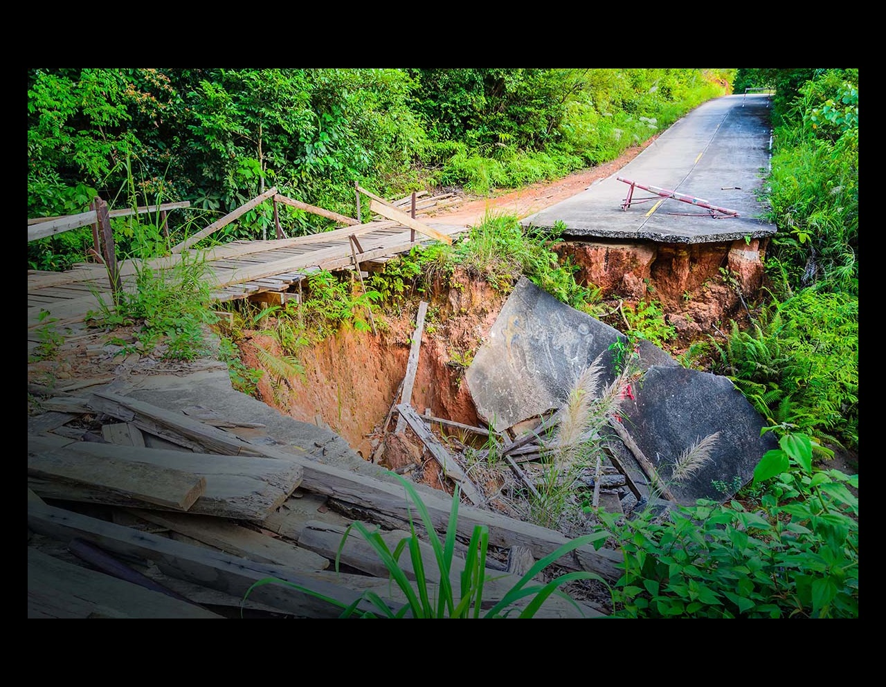 Earthquake road damage