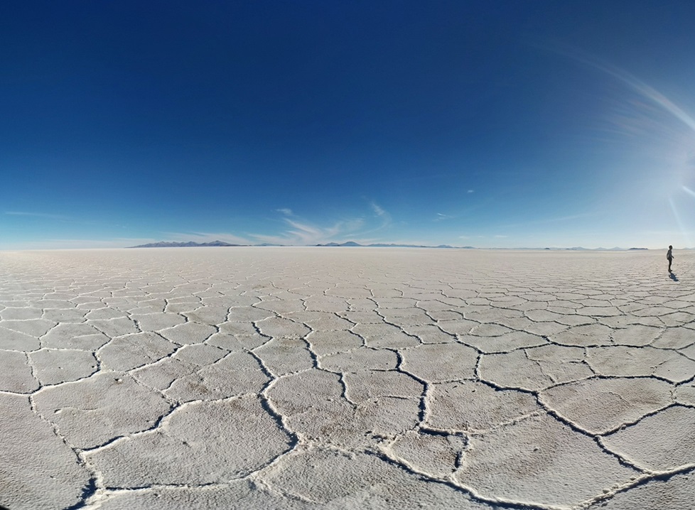 Flat land with dry soil from drought