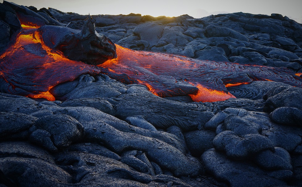 Lava flow at Hawaii Volcanoes National Park, United States