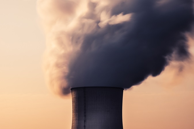 Air pollution from a nuclear power plant