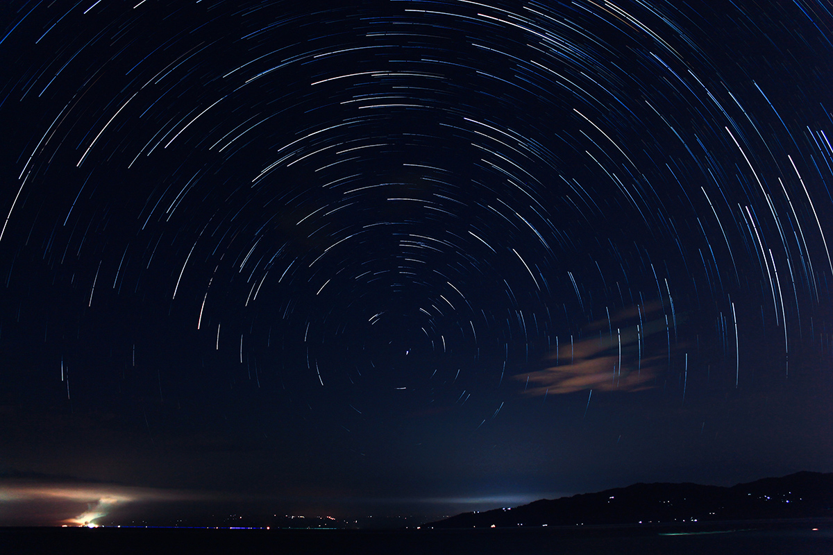 Long exposure of stars at night in Africa