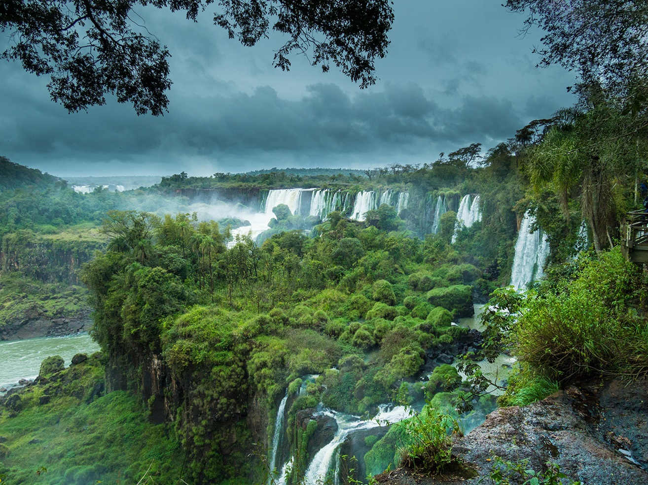 Waterfalls in the rainforest in Argentina