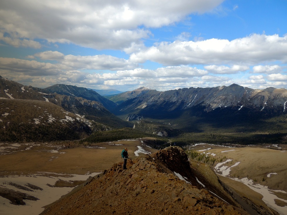 student Laura Stamp is gazing out over Neoproterozoic sedimentary strata that record a rich assemblage of eukaryotic microfossils as well as geochemical evidence for what the world's oceans were like approximately 800 million years ago