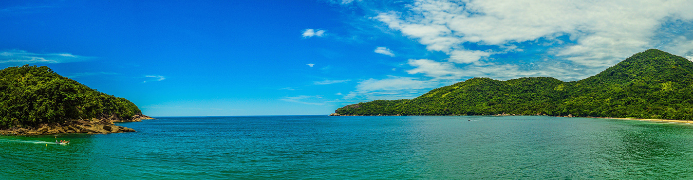 Beach and mountains in Brazil footer