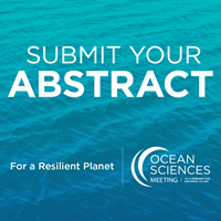 Image with the Ocean Sciences logo that reads "Submit your abstract"