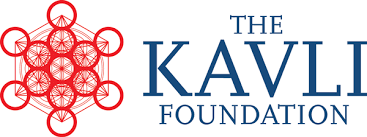 Logo for the Kavli Foundation with red geometric shape and blue text