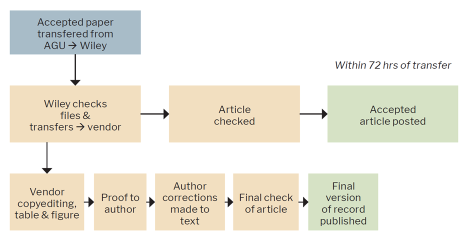 Production process flowchart for accepted papers