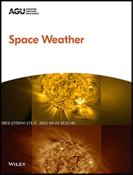 The cover of AGU's Space Weather journal