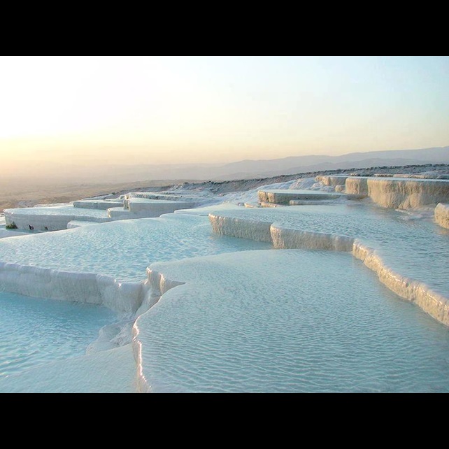 sprawling limestone formation called “Pamukkale†or “cotton Castle†in southwest Turkey.