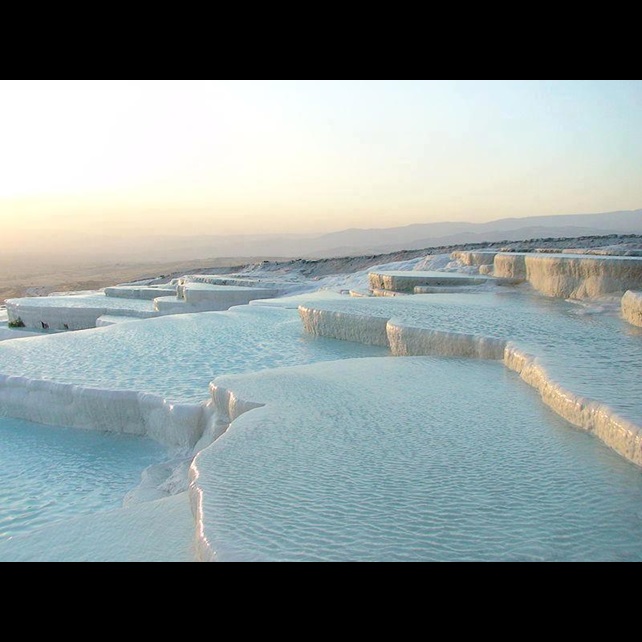 sprawling limestone formation called â€œPamukkaleâ€ or â€œcotton Castleâ€ in southwest Turkey.