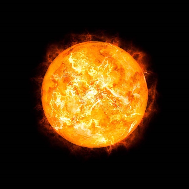 Digital rendering of the sun's surface