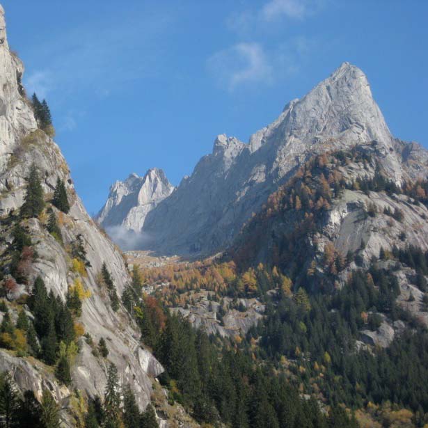 mountain peaks in the Swiss Alps.