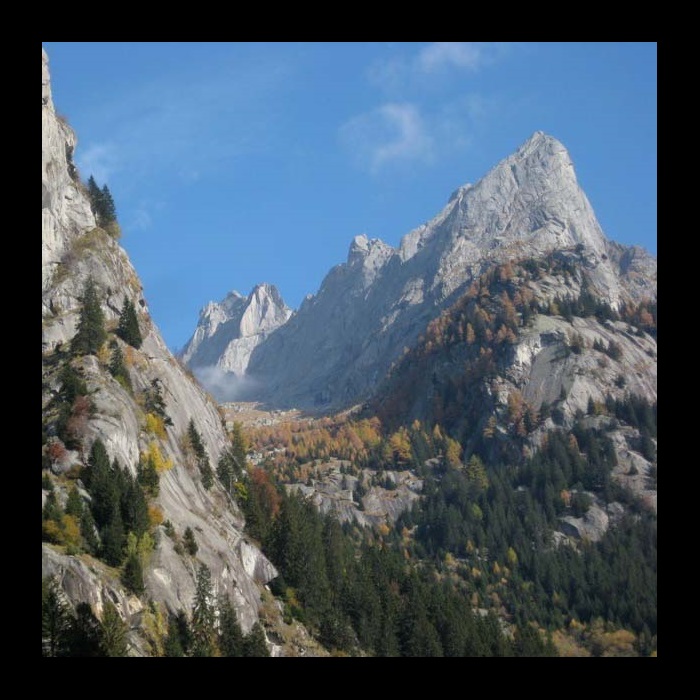 mountain peaks in the Swiss Alps.