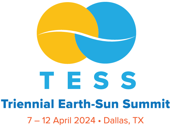 TESS logo. Triennial Earth-Sun Summit. 7-12 April 2024. Dallas, Texas.